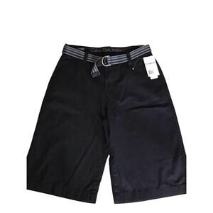 Calvin Klein Boys shorts with Belt Sz.18 Black NWT Preppy Comfort Summer Casual